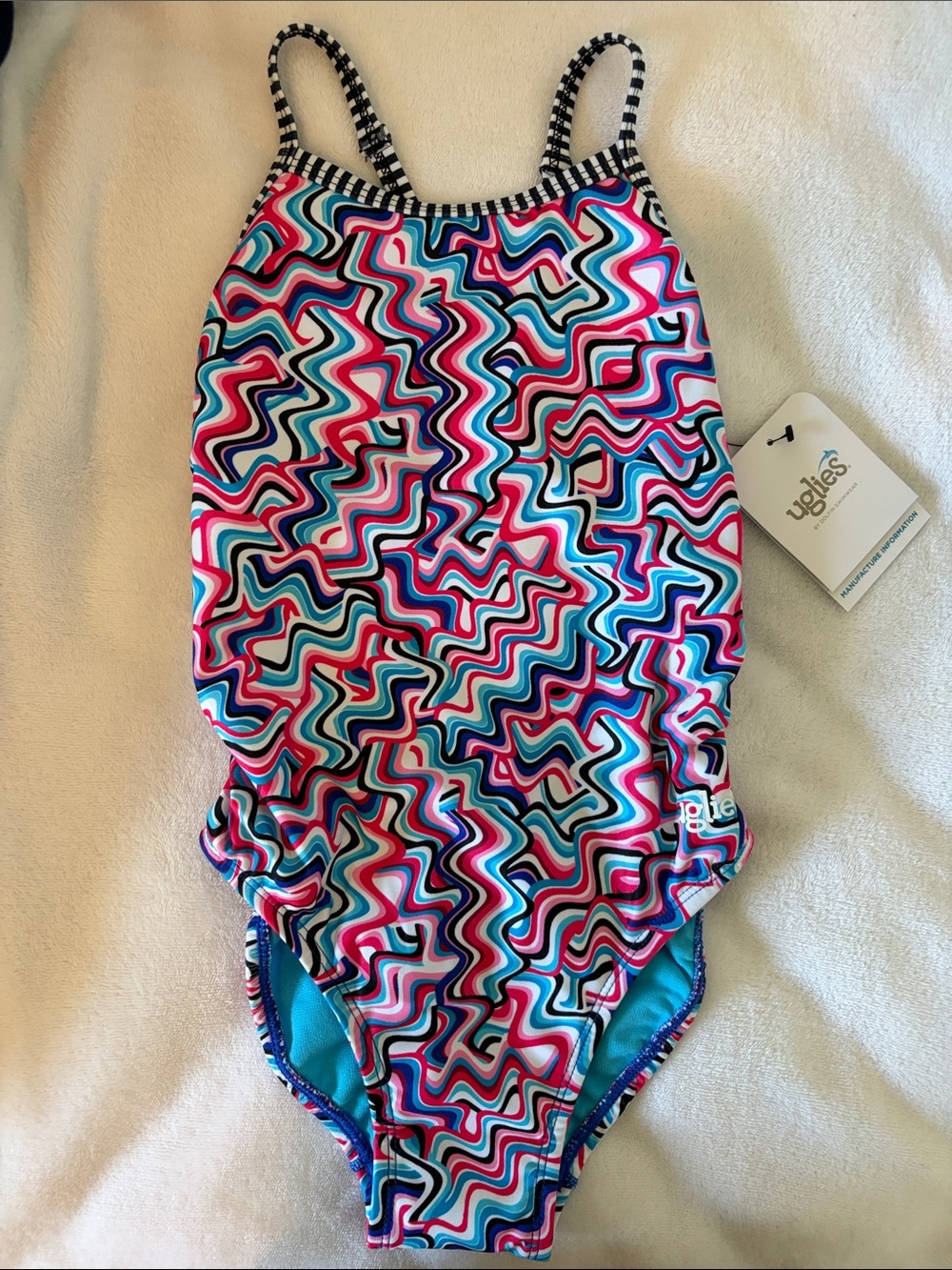 Uglies Sporty Women's Multicolor Wave-Print One-Piece Swimsuit